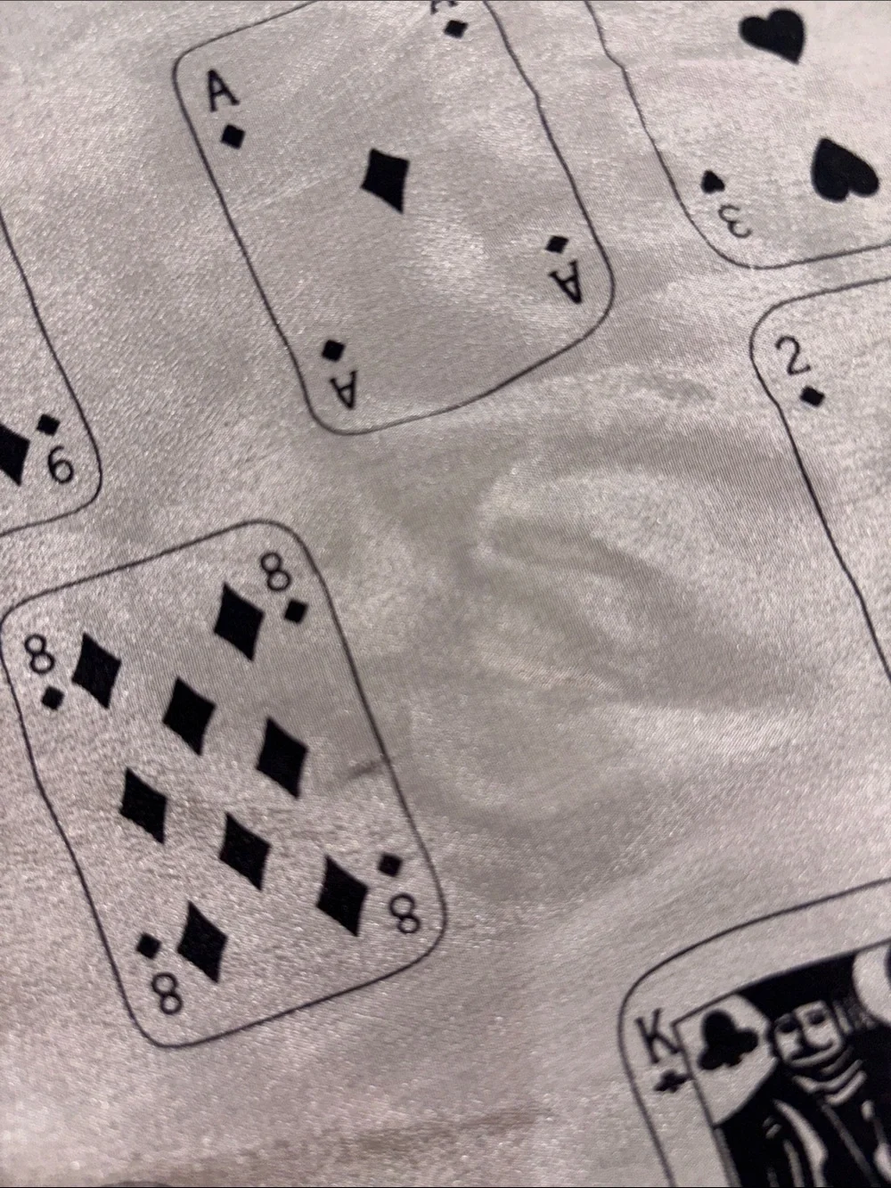 Geoffrey Beene Black and White Playing Card Silk Scarf